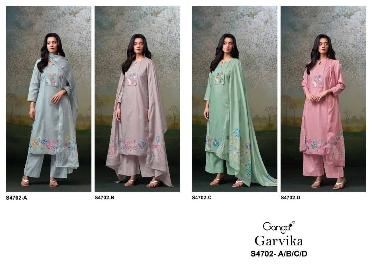 GARVIKA 4702 Series By Ganga Fashion Beautiful Festive Suits Stylish Colorful Fancy Casual Wear & Ethnic Wear PREMIUM COTTON Dresses At Wholesale Price
